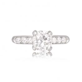 Bristow Old Mine Cut Diamond Art Deco Engagement Ring with Milgrain TV