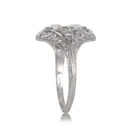 Diamond Platinum Ring Side View Lumier Ring