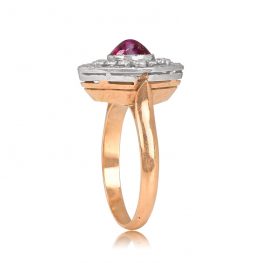 Ruby Diamond and Gold Antique Engagement Ring - Corbette Ring