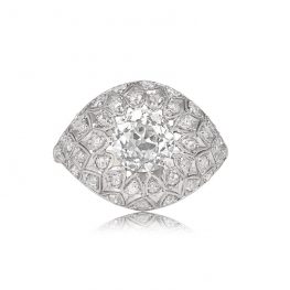 Antique French Edwardian Diamond Filigree Ring - Bohemia Ring