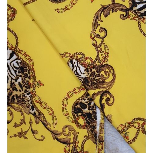 product_image_name-Fashion-Crepe Fabric Btight Yellow With Brown Animal Skin Print-1