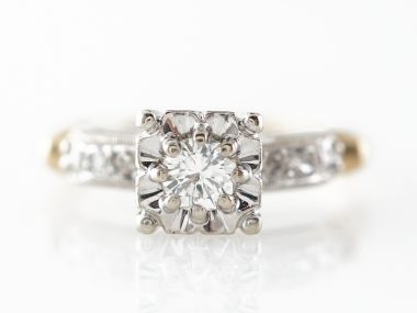 1940's Diamond Engagement Ring in Yellow & White Gold