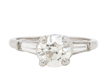 .86 Art Deco Diamond Engagement Ring in Platinum