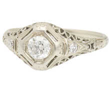 1930's Style - Art Deco Diamond Engagement Ring