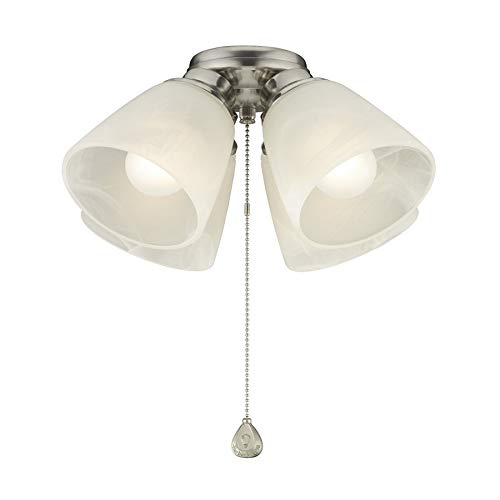 Harbor Breeze 4-Light Brushed Nickel Ceiling Fan Light Kit with Smart Twist and Alabaster Glass or Shade
