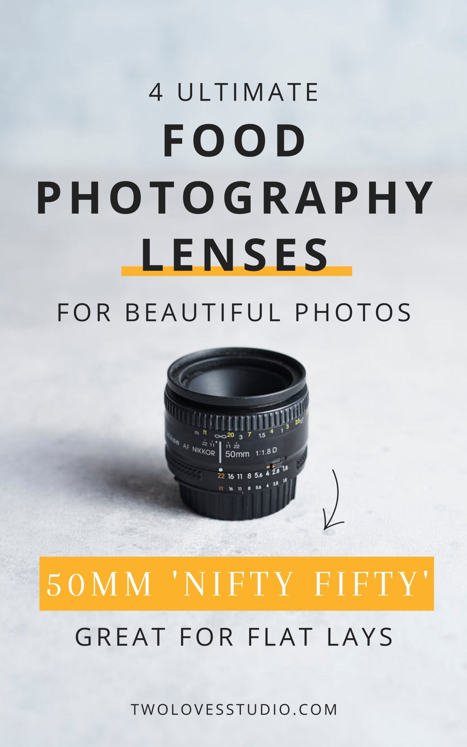 50 MM photography lense on a table.