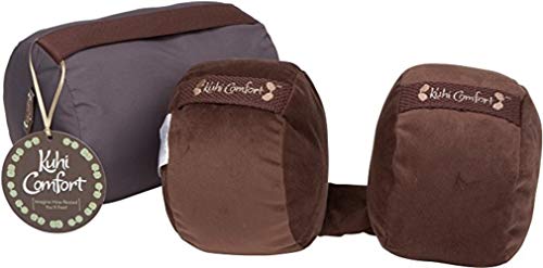Kuhi Comfort Original Travel Pillow 2 Luxurious Cushions That Cradle Your Head on The Sides Comes in Convenient Carry Case (Brown)