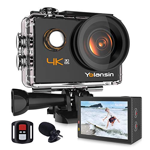 2021 Upgrade Yolansin 4K Action Camera,Waterproof,Underwater Camera 20MP 40M EIS 2...