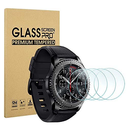 Diruite 4-Pack for Samsung Gear S3 Screen Protector Tempered Glass [2.5D 9H Hardness] [Anti-Scratch] [Bubble-Free]