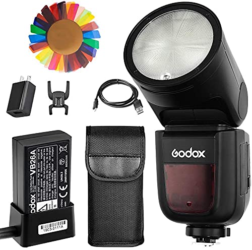 Godox V1-N Flash for Nikon, 76Ws 2.4G TTL Round Head Flash Speedlight