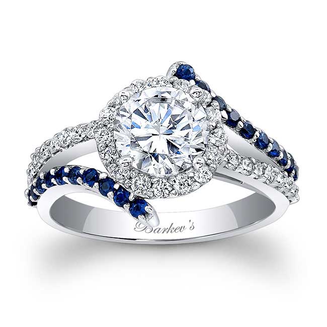 Contemporary Sapphire And Diamond Engagement Ring