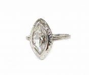 Art Deco Marquise Diamond Solitaire Ring