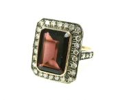 Art Deco Style Garnet and Diamond Ring