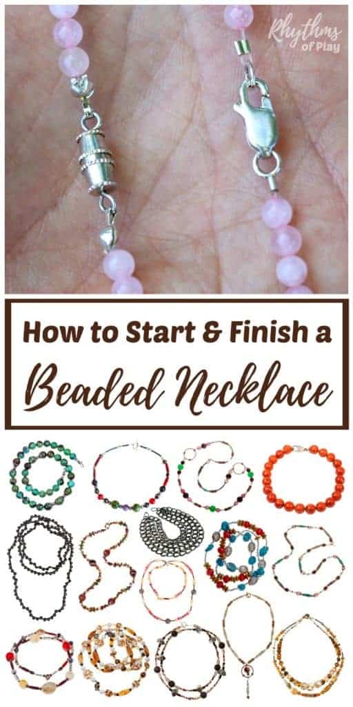 How to start and finish a beaded necklace or bracelet