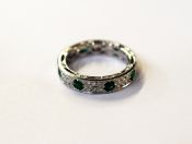 Modern Emerald and Diamond Eternity Ring