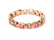 Modern Pink and White Sapphire Eternity Band