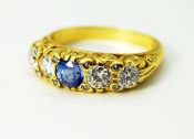 Victorian Style Sapphire and Diamond Ring