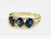 Vintage Pear Sapphire and Diamond Ring