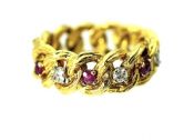 Vintage Ruby and Diamond Eternity Band
