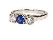 Vintage Sapphire and Diamond Engagement Ring