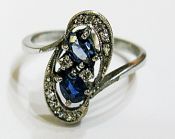 Vintage Sapphire and Diamond Toi et Moi Ring