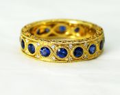 Vintage Style Sapphire and Diamond Eternity Band