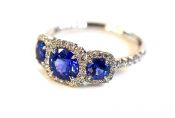 Vintage Style Sapphire and Diamond Engagement Ring