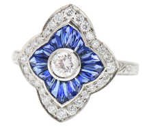 Elegant Diamond Sapphire Ring