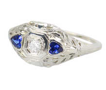 Hearts Afire - Diamond Sapphire Engagement Ring