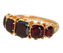 Five Stone Garnet Early Victorian Ring
