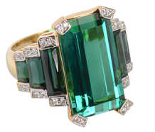 Powerhouse - Green Tourmaline Diamond Ring