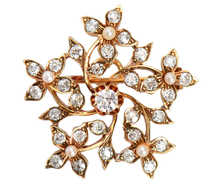 Diamond Delicacy - Floral Brooch Pendant