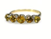 Vintage 5 Yellow Sapphire Ring