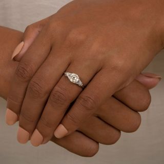 Art Deco 1.18 Carat Diamond Engagement Ring - GIA L VS1