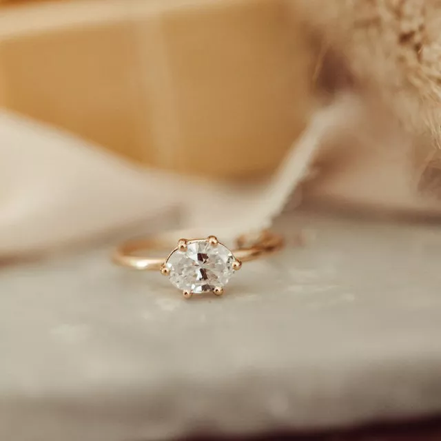 east west engagement ring