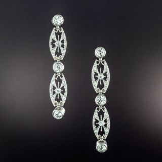 Edwardian Diamond Drop Earrings  - 2