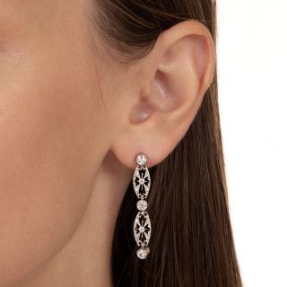 Edwardian Diamond Drop Earrings 