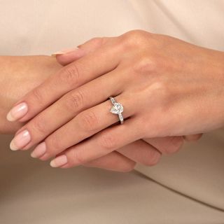 Estate 1.20 Carat Pear-Shaped Diamond and Baguette Ring