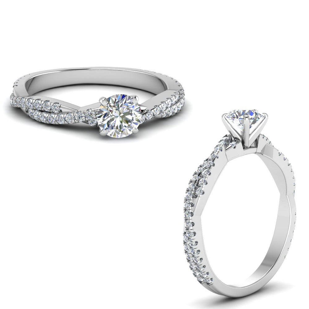 Twisted Vine Low Profile Engagement Ring
