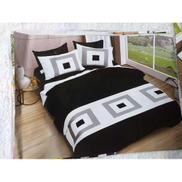 Black White Black Duvet And Bedspread With Pillow Cases