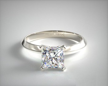 simple 4 prong 14k solitaire princess cut engagement rings 1 carat