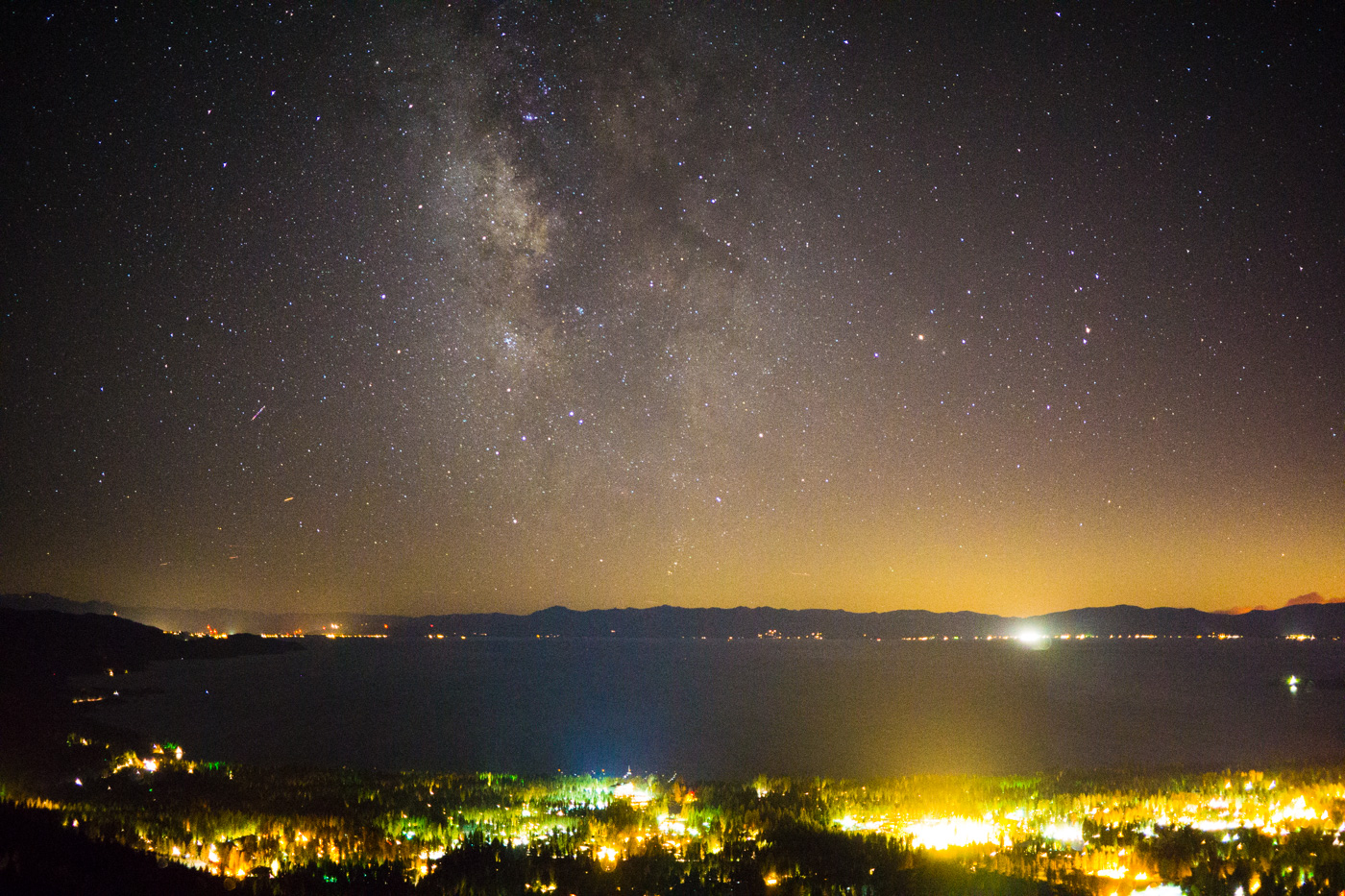 Sony a6000, Milky Way over Lake Tahoe, 10s, f/2.8, ISO 6400